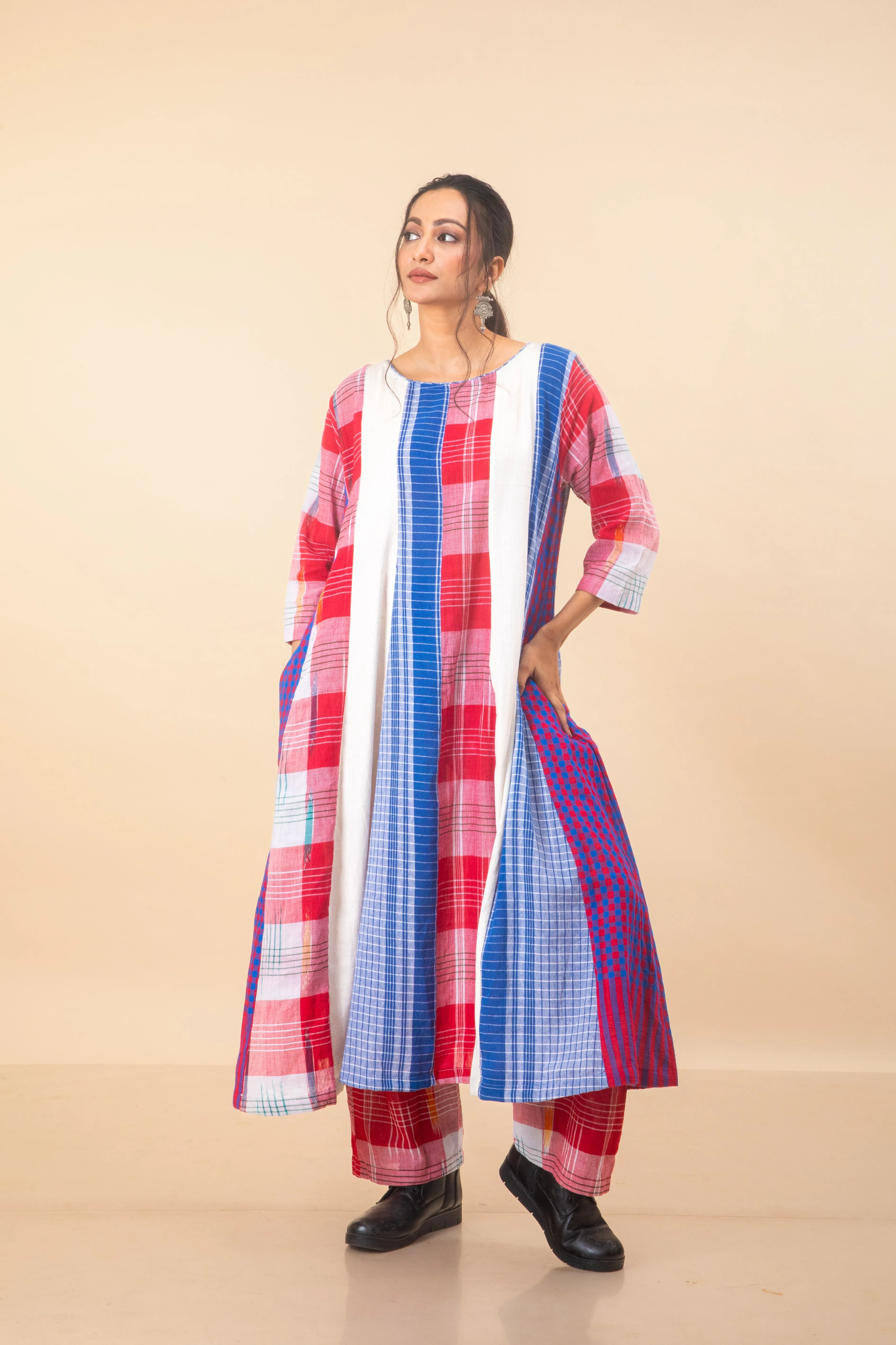 16 Panelled Twirly Red Dress (Set)   Palazzo