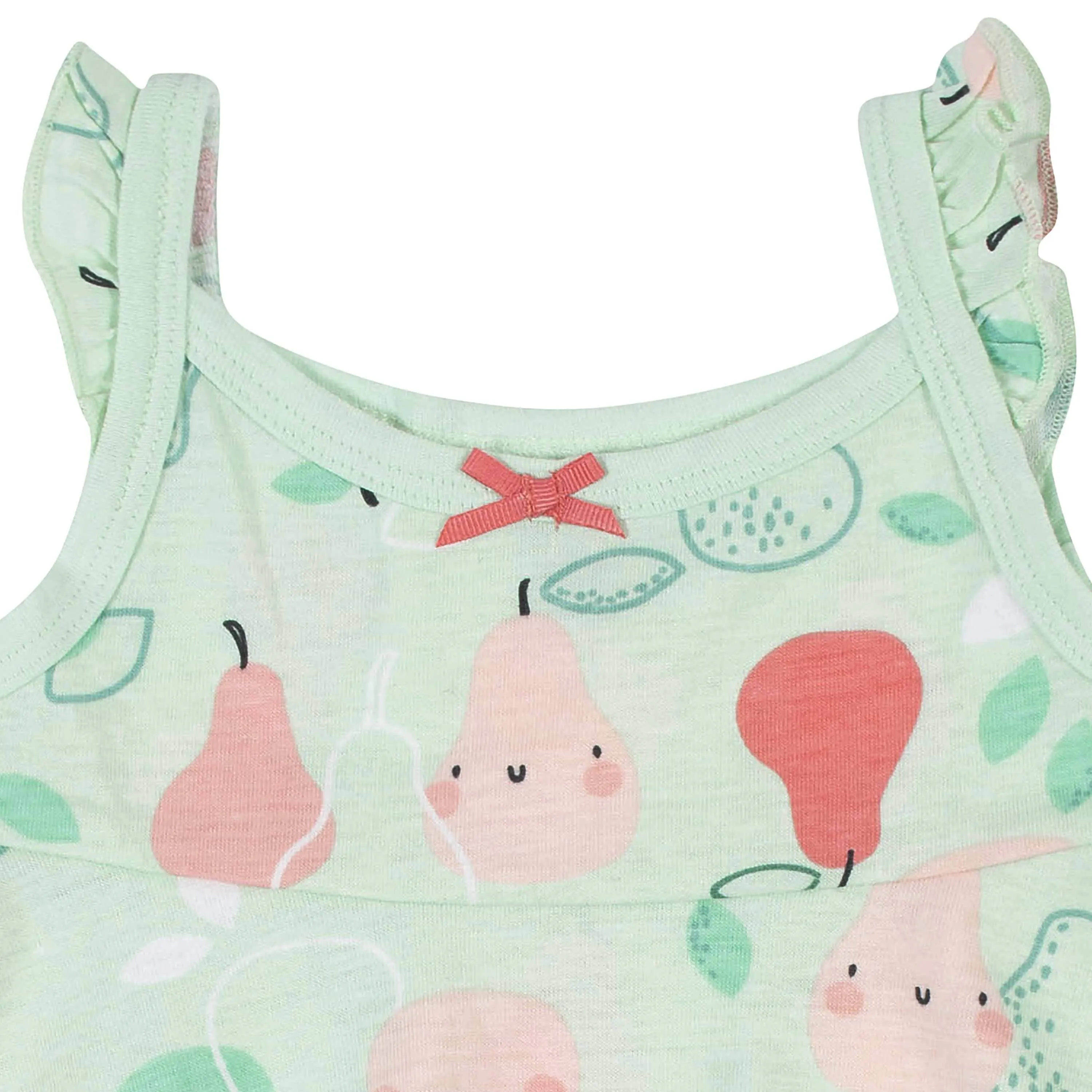 3-Piece Baby & Toddler Girls Pear Dress, Diaper Cover & Sun Hat Set