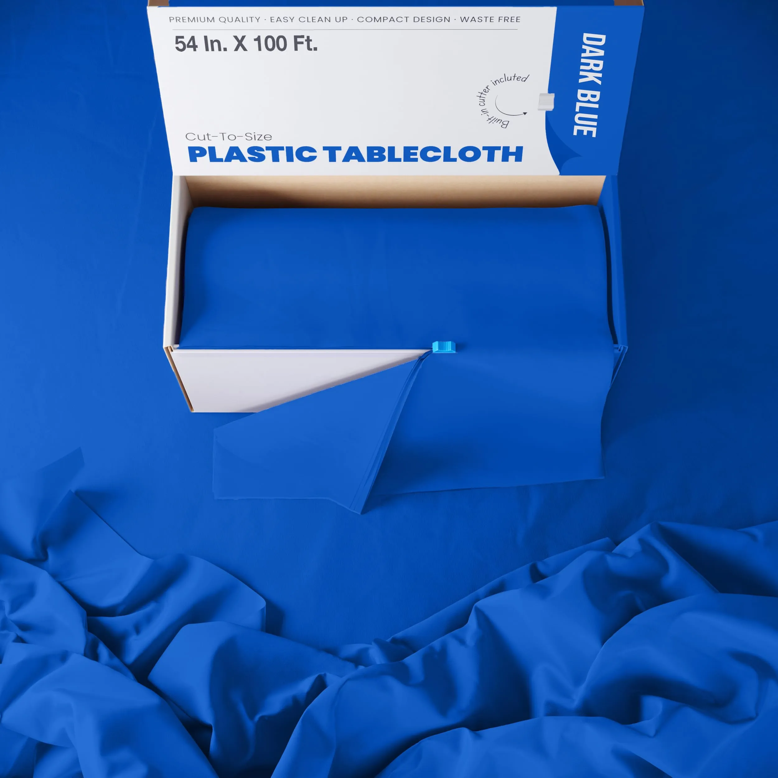 54 In. x 100 Ft. Cut To Size Table Roll | Dark Blue