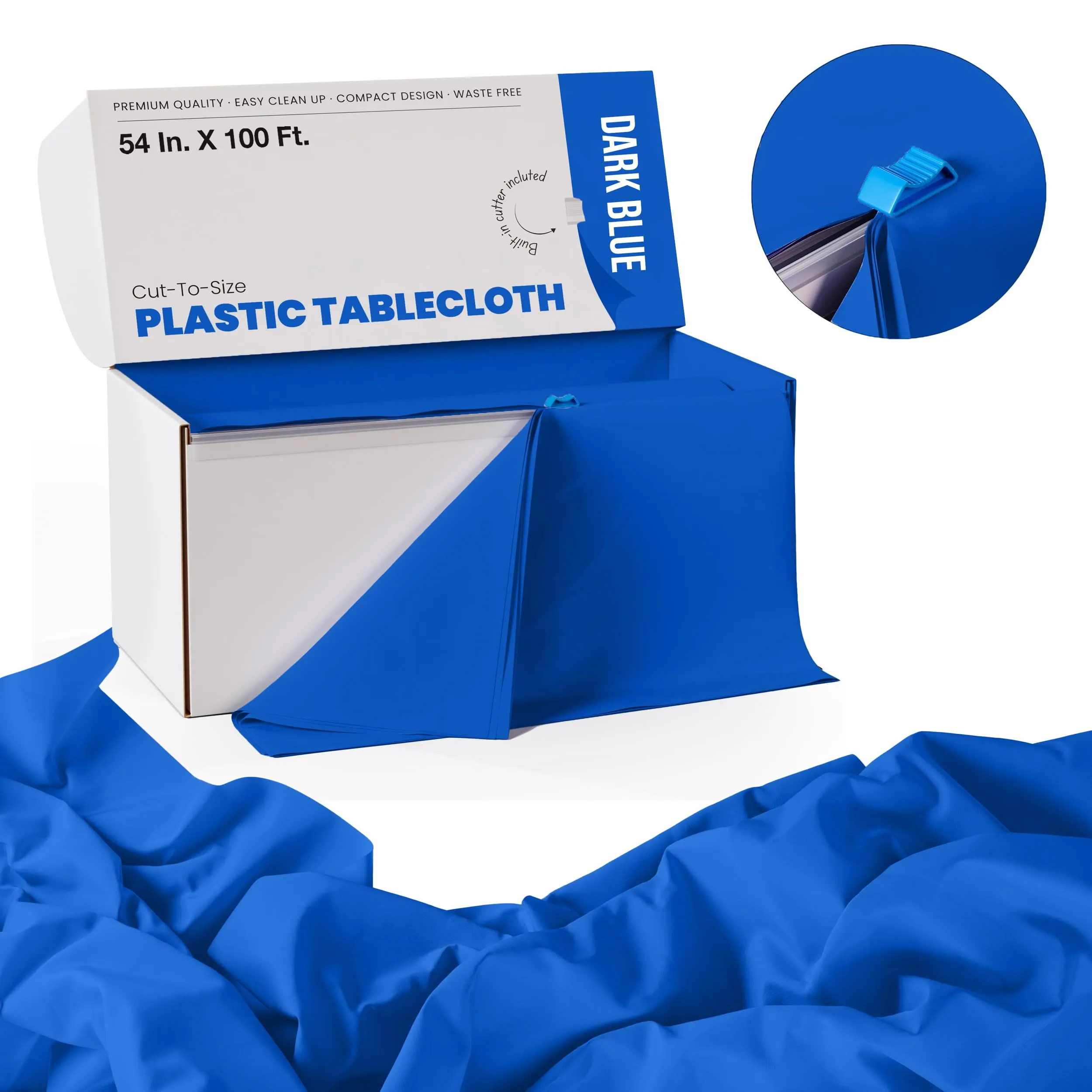 54 In. x 100 Ft. Cut To Size Table Roll | Dark Blue