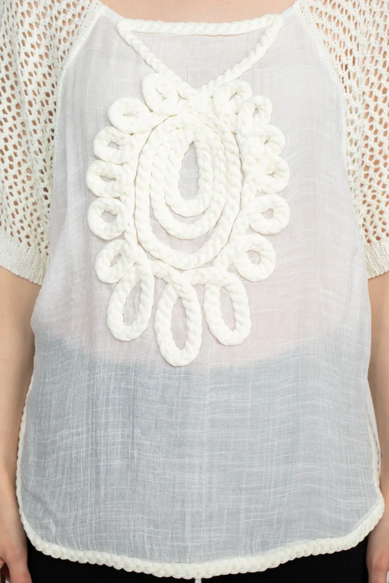 Alberto Makali Scoop Neck Short Sleeve Knit Top