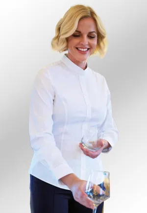 Amelia Semi-Fitted Grandad Collar Blouse 2403