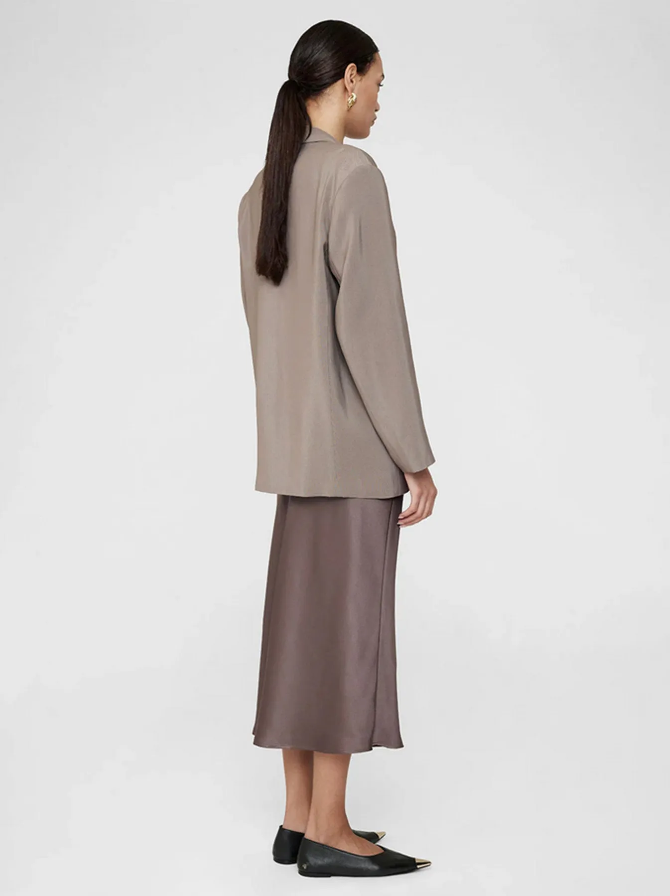 Bar Silk Skirt - Iron