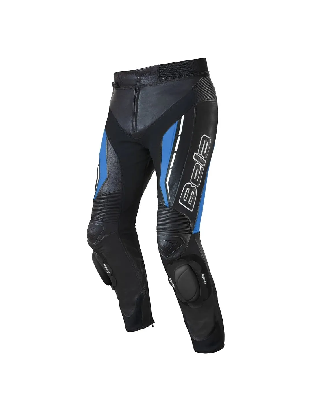 Bela Rocket Motorcycle Mix Kangaroo Leather Ladies Pants for 2PC (Black/Blue)