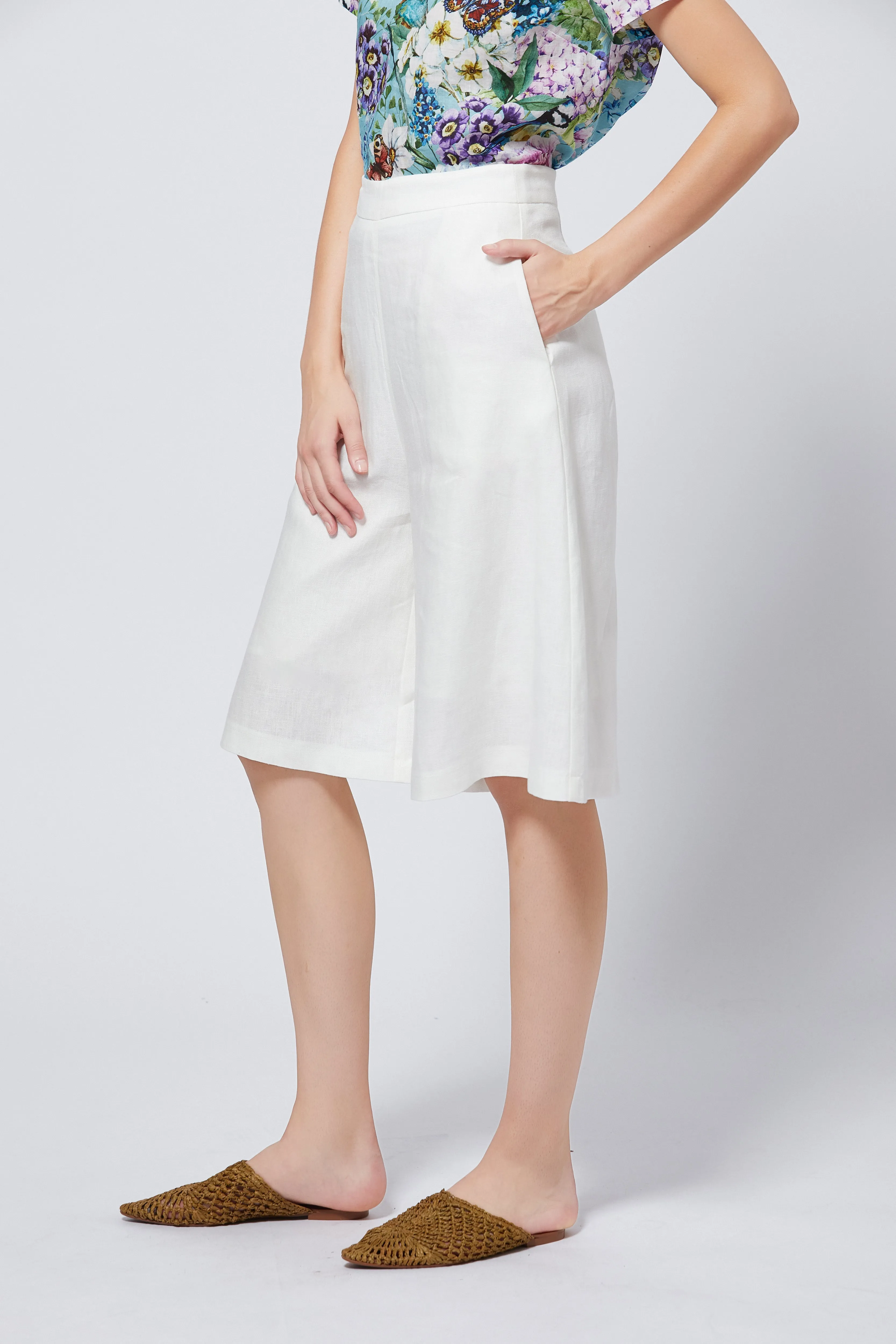 Blanc Wide leg Culottes
