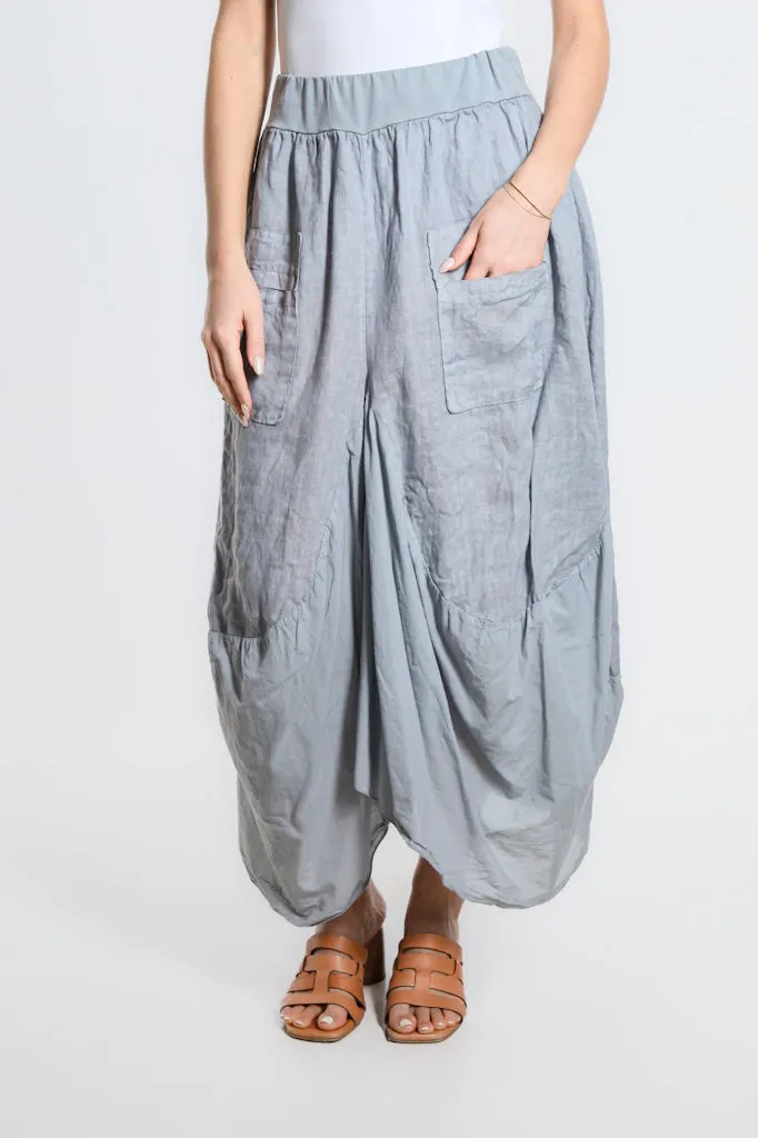 Brenna Cotton/Linen Bunched Pocket Skirt (SL102W)