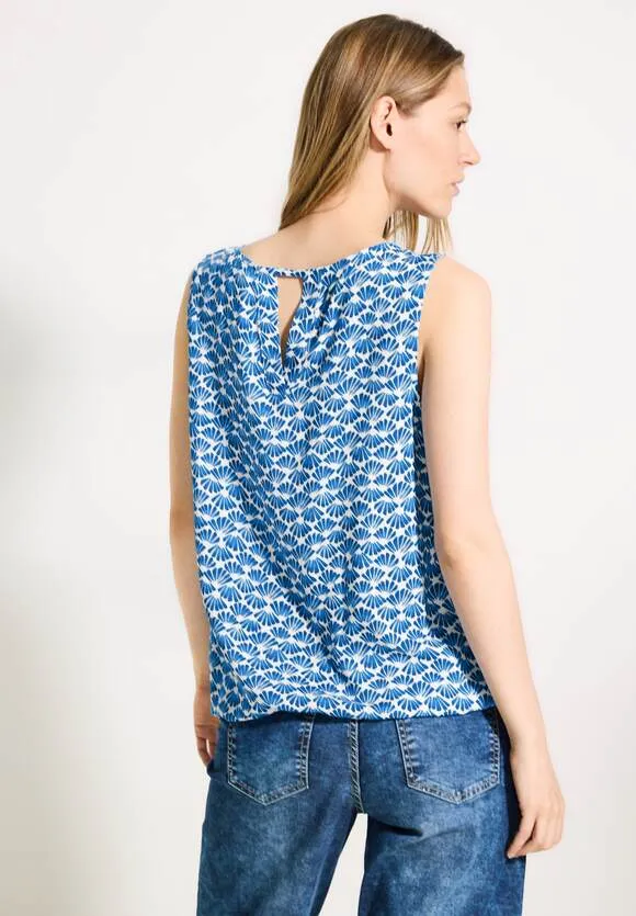 Cecil Printed Top Azure Blue