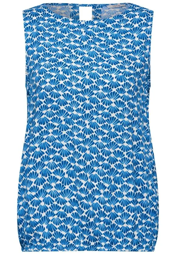 Cecil Printed Top Azure Blue