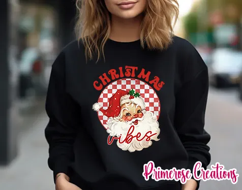 Christmas Vibes Red Santa Sweatshirt