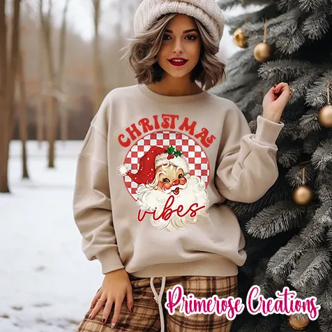 Christmas Vibes Red Santa Sweatshirt