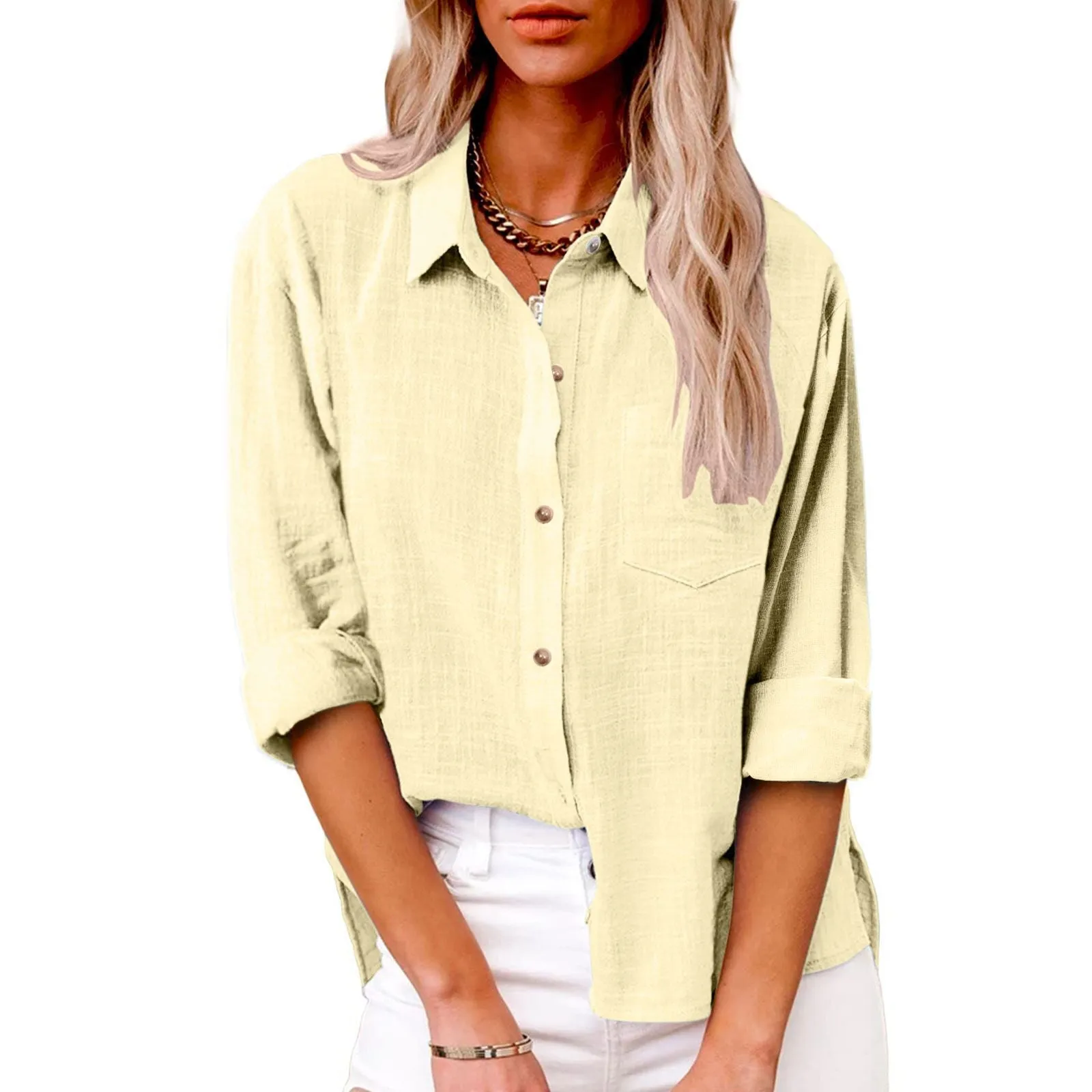 Cotton Linen Women Clothing Comfortable Long Sleeve New Shirts for Women