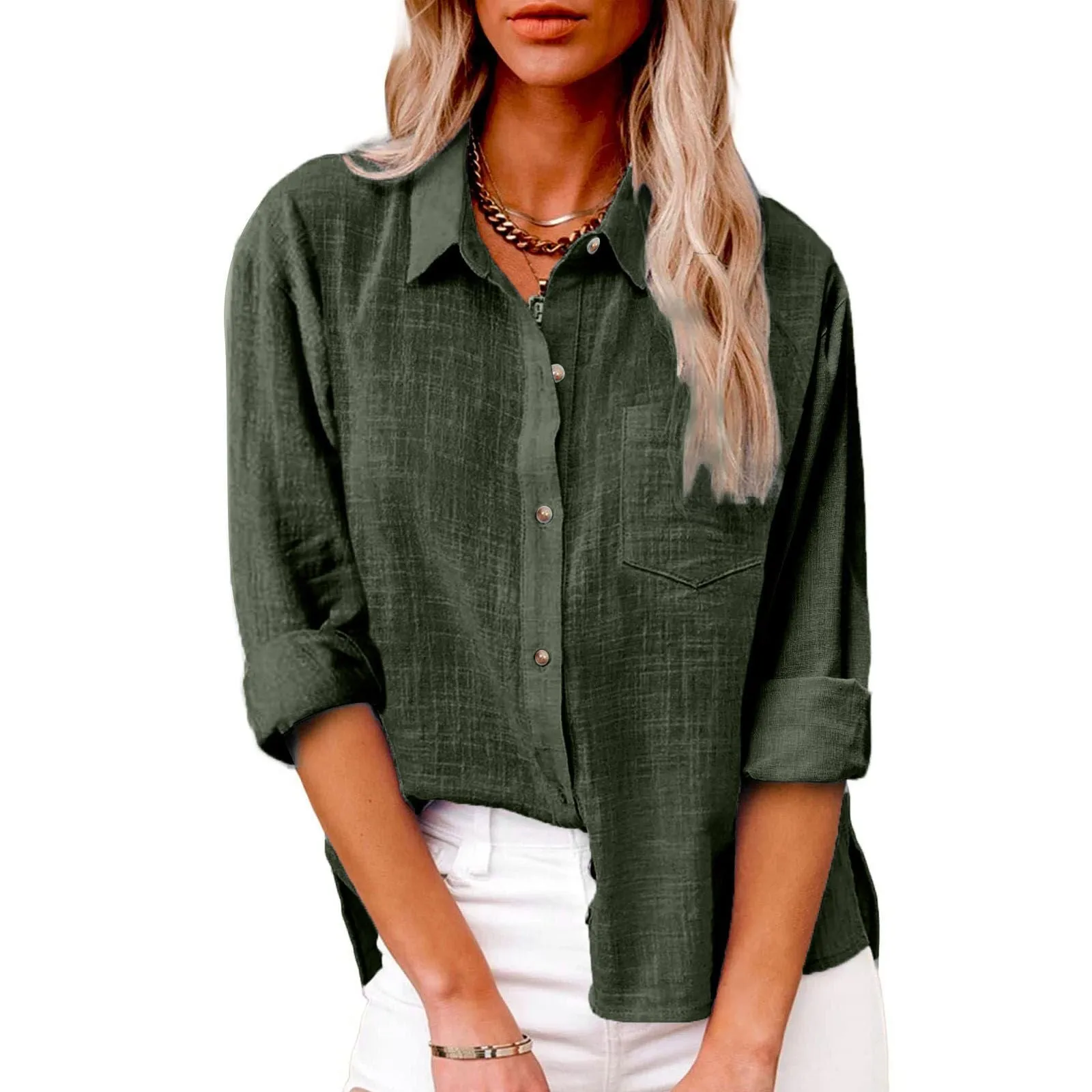 Cotton Linen Women Clothing Comfortable Long Sleeve New Shirts for Women