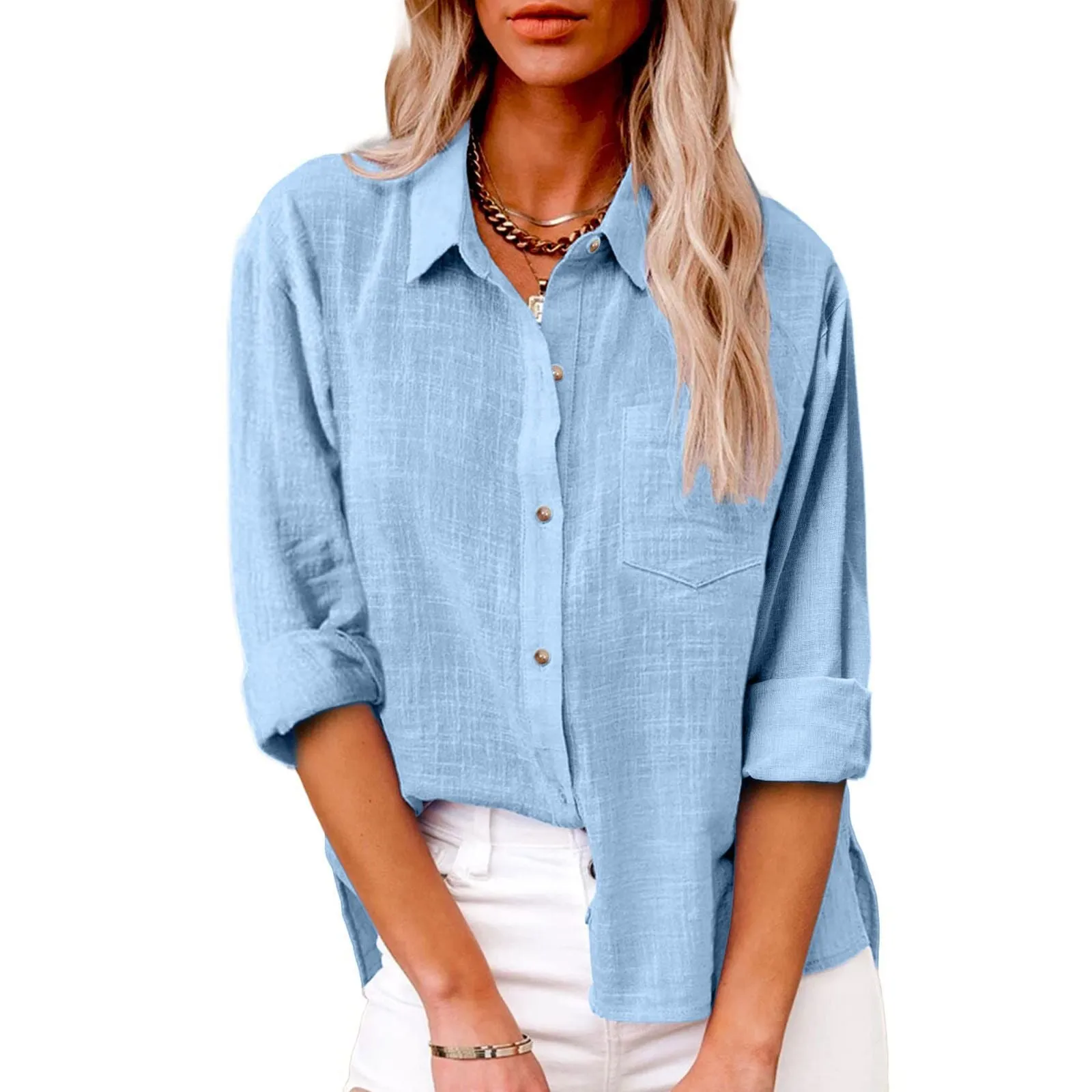 Cotton Linen Women Clothing Comfortable Long Sleeve New Shirts for Women