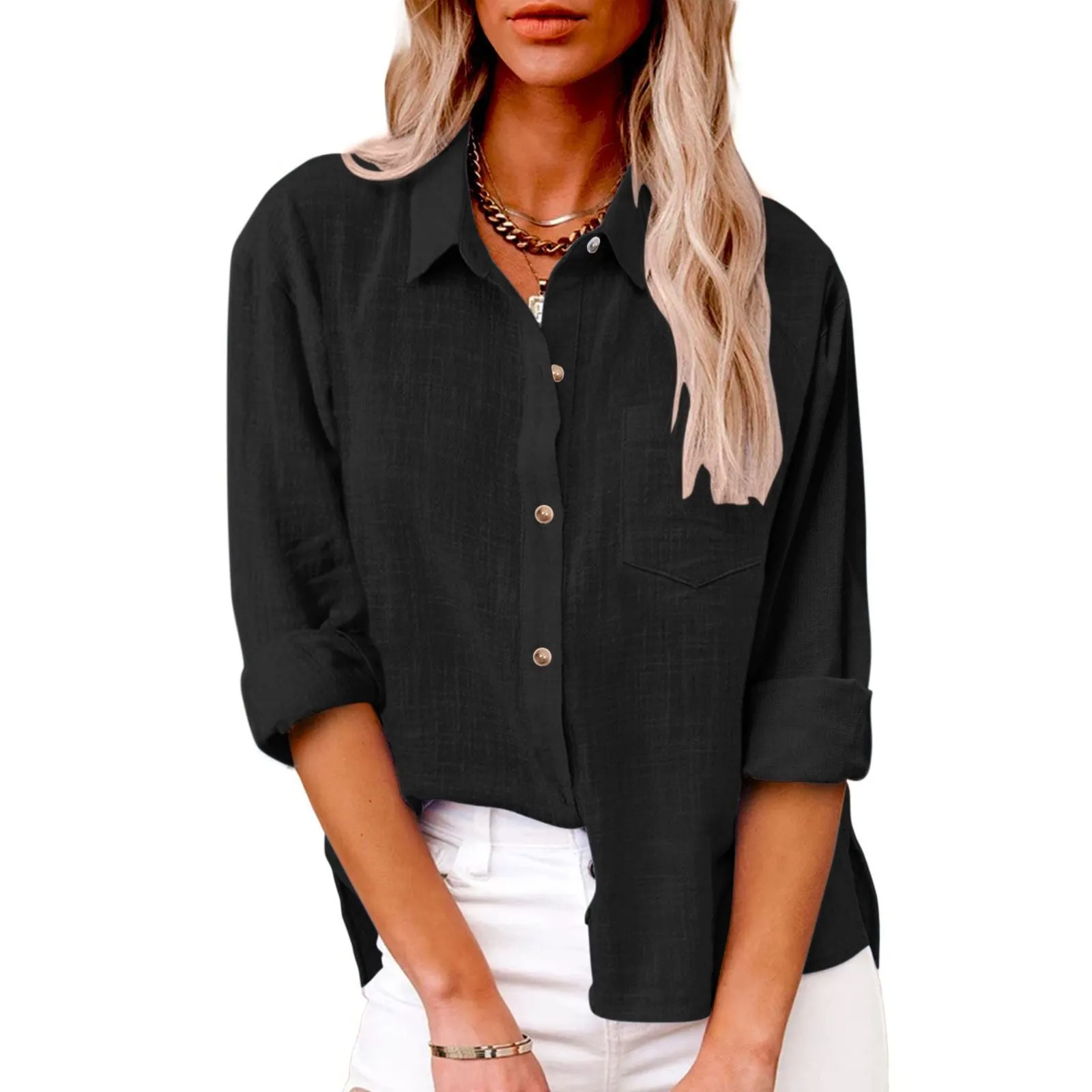Cotton Linen Women Clothing Comfortable Long Sleeve New Shirts for Women