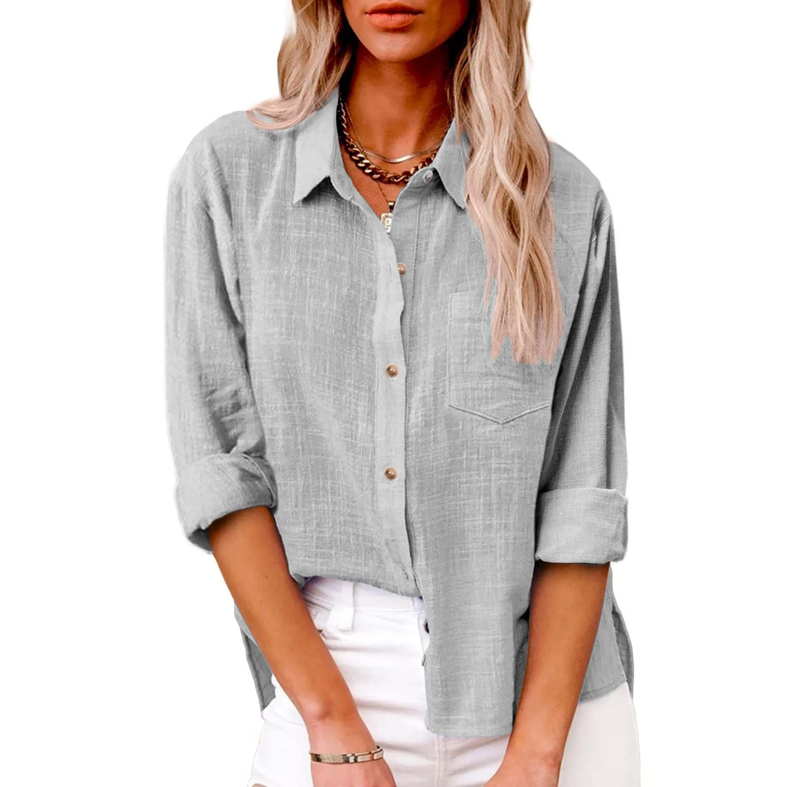 Cotton Linen Women Clothing Comfortable Long Sleeve New Shirts for Women