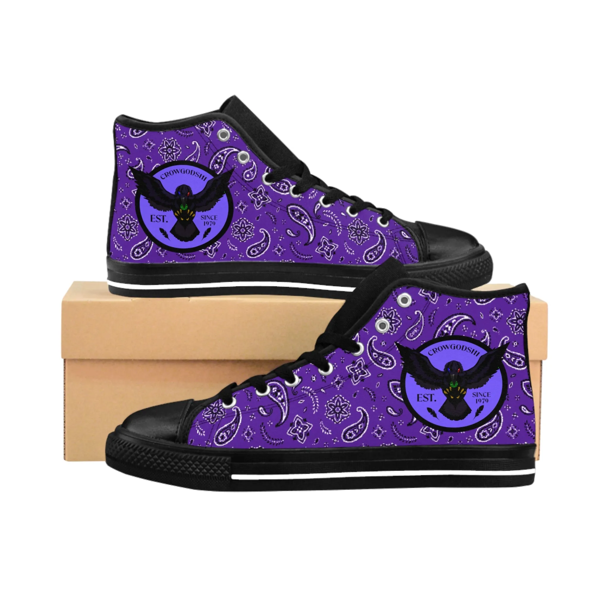 Crowgodshi Men's Purple Colors High-Tops