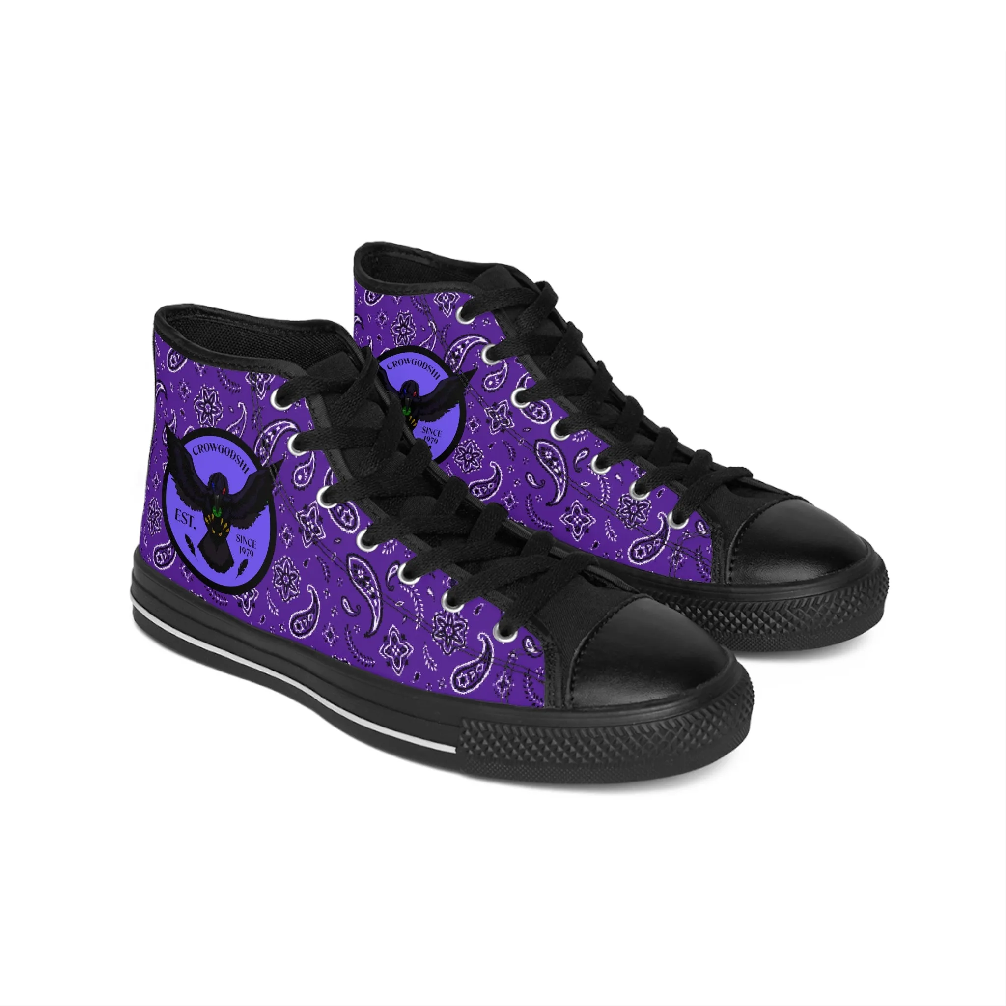 Crowgodshi Men's Purple Colors High-Tops