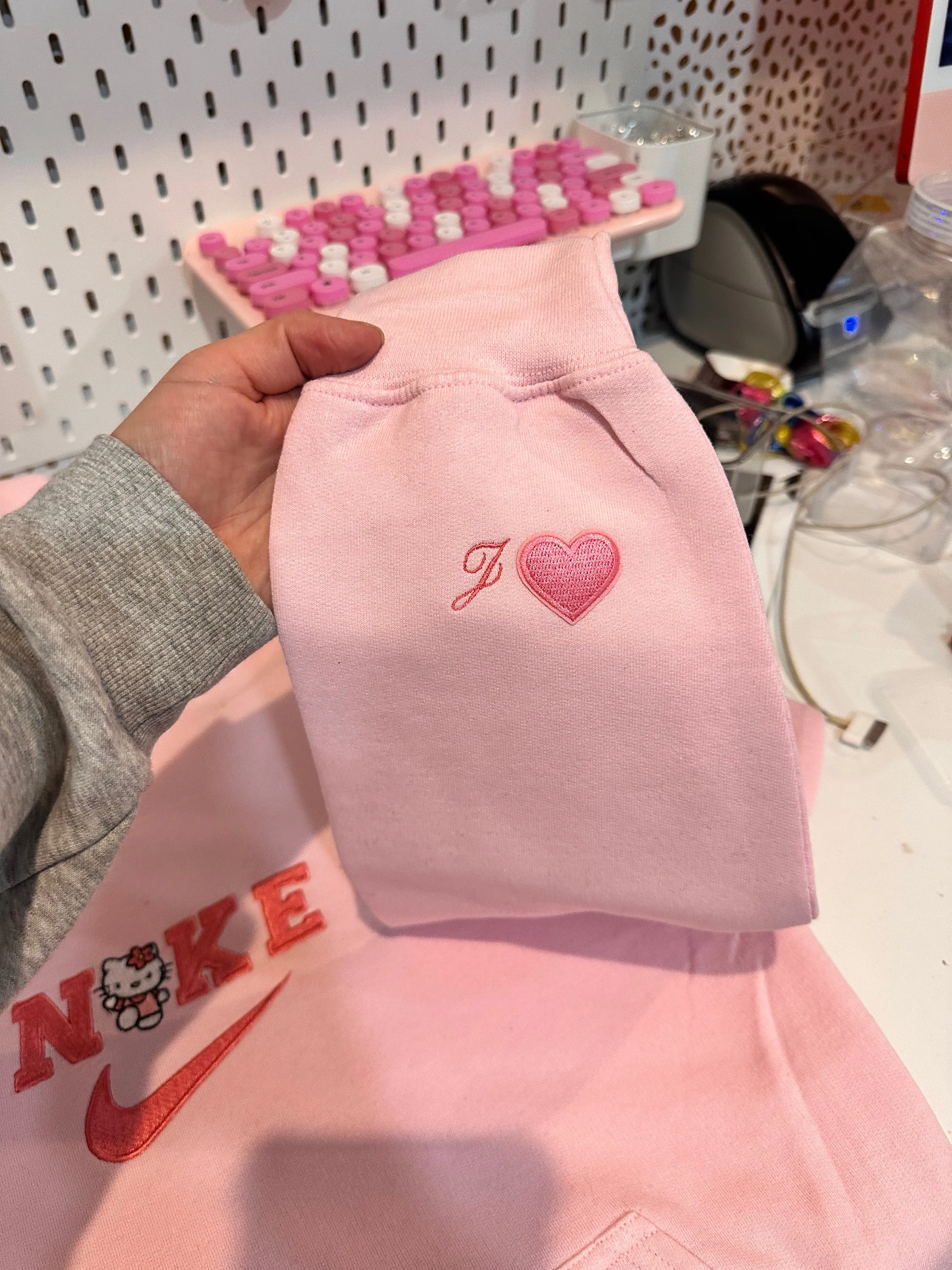 Cute Cat with initials on sleeve