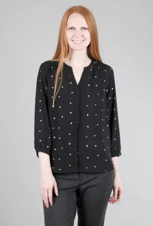 Dew Drop Pintuck Blouse, Black