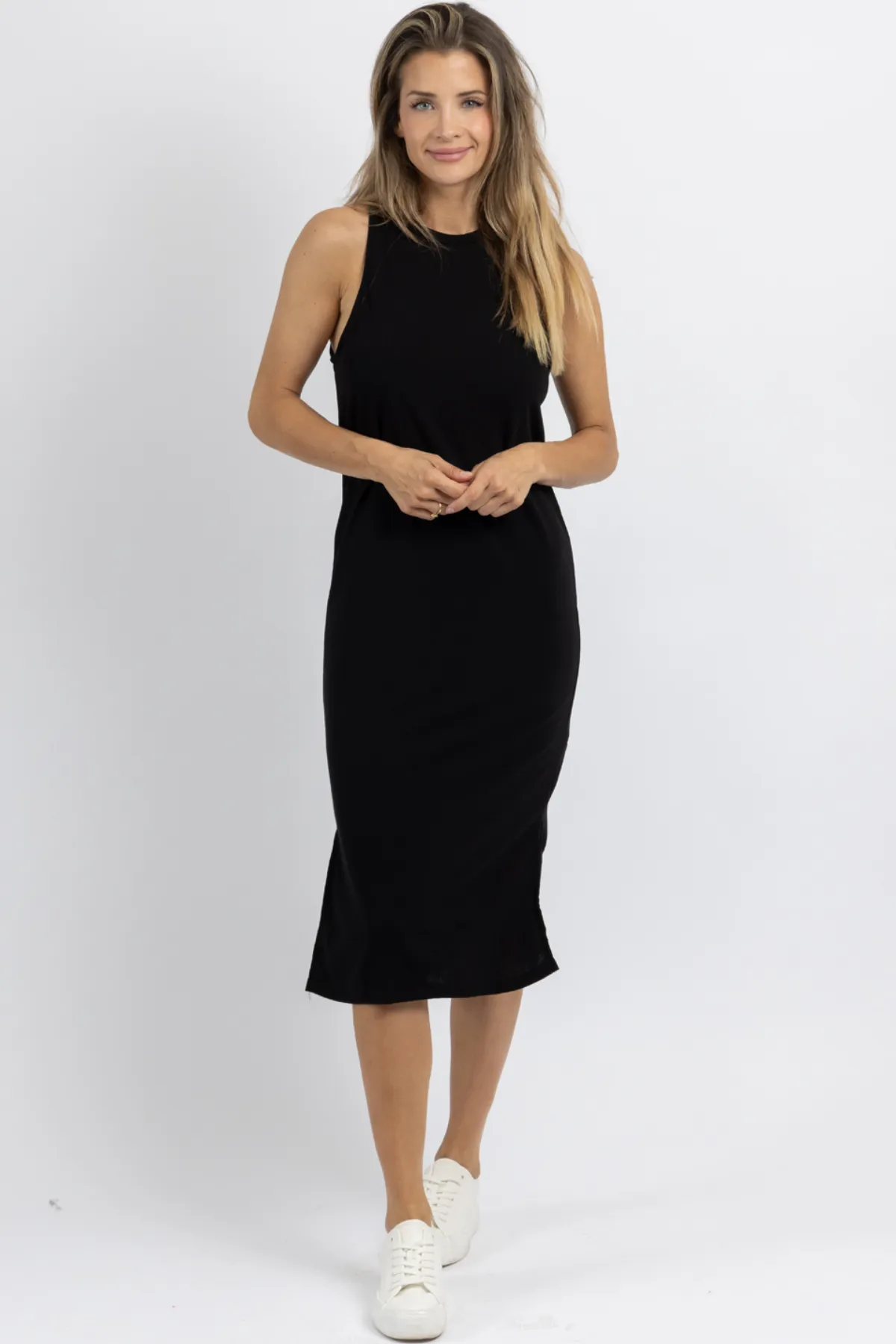 EASY BREEZY BLACK MIDI DRESS
