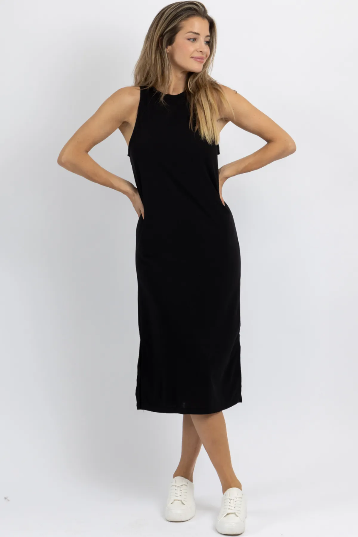 EASY BREEZY BLACK MIDI DRESS