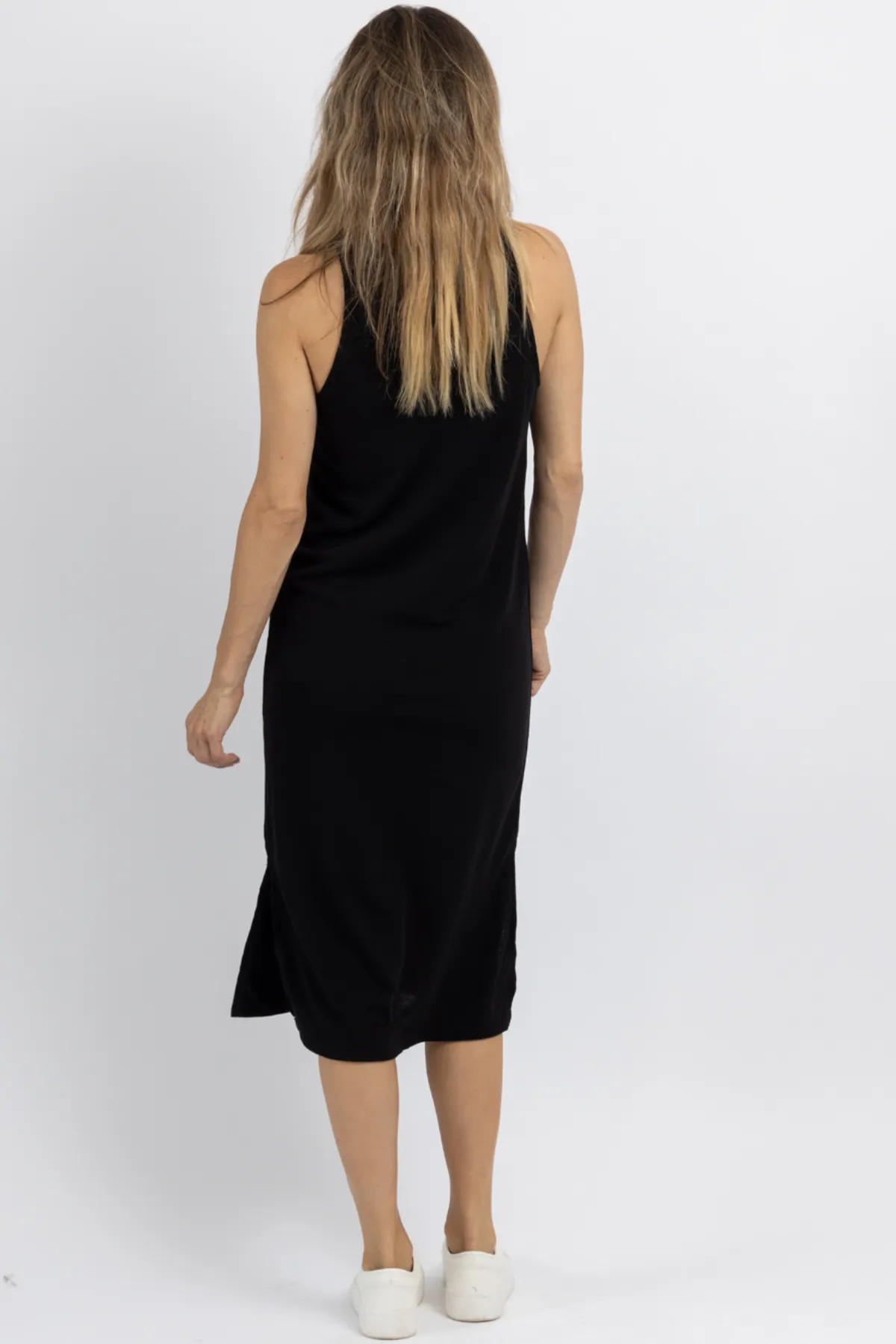 EASY BREEZY BLACK MIDI DRESS