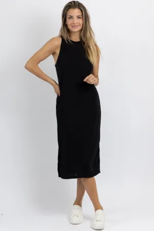 EASY BREEZY BLACK MIDI DRESS