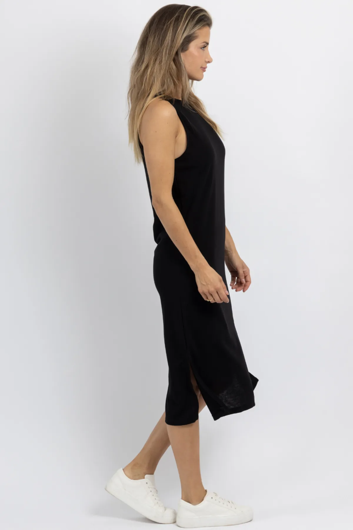 EASY BREEZY BLACK MIDI DRESS