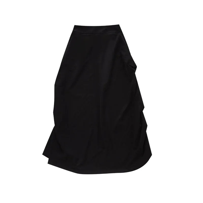 Elegant Black Draped Skirt