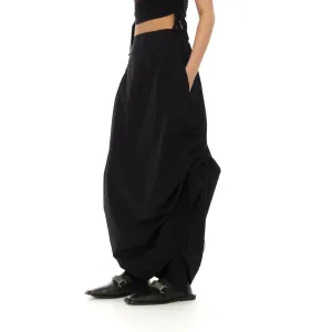 Elegant Black Draped Skirt