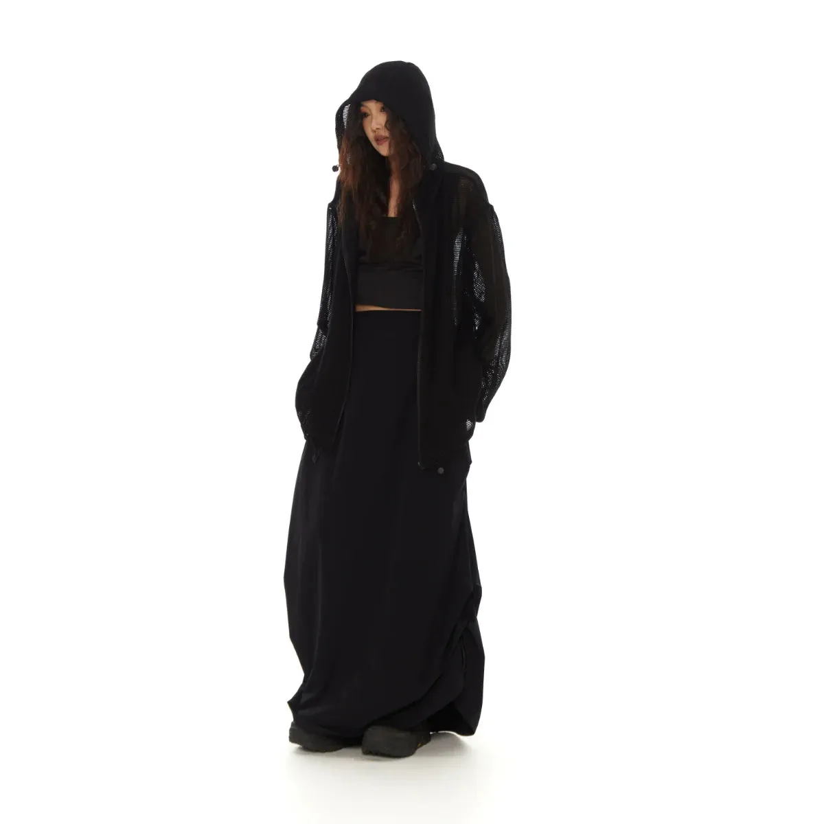 Elegant Black Draped Skirt