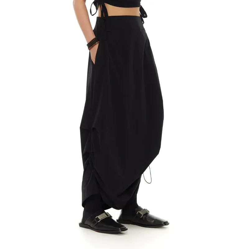 Elegant Black Draped Skirt