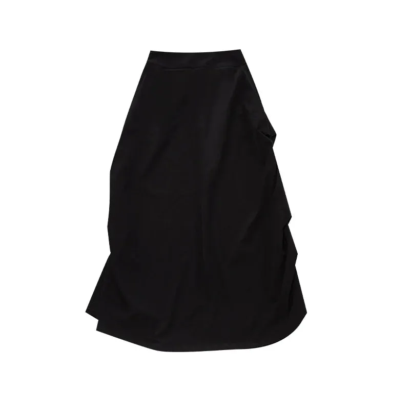 Elegant Black Draped Skirt