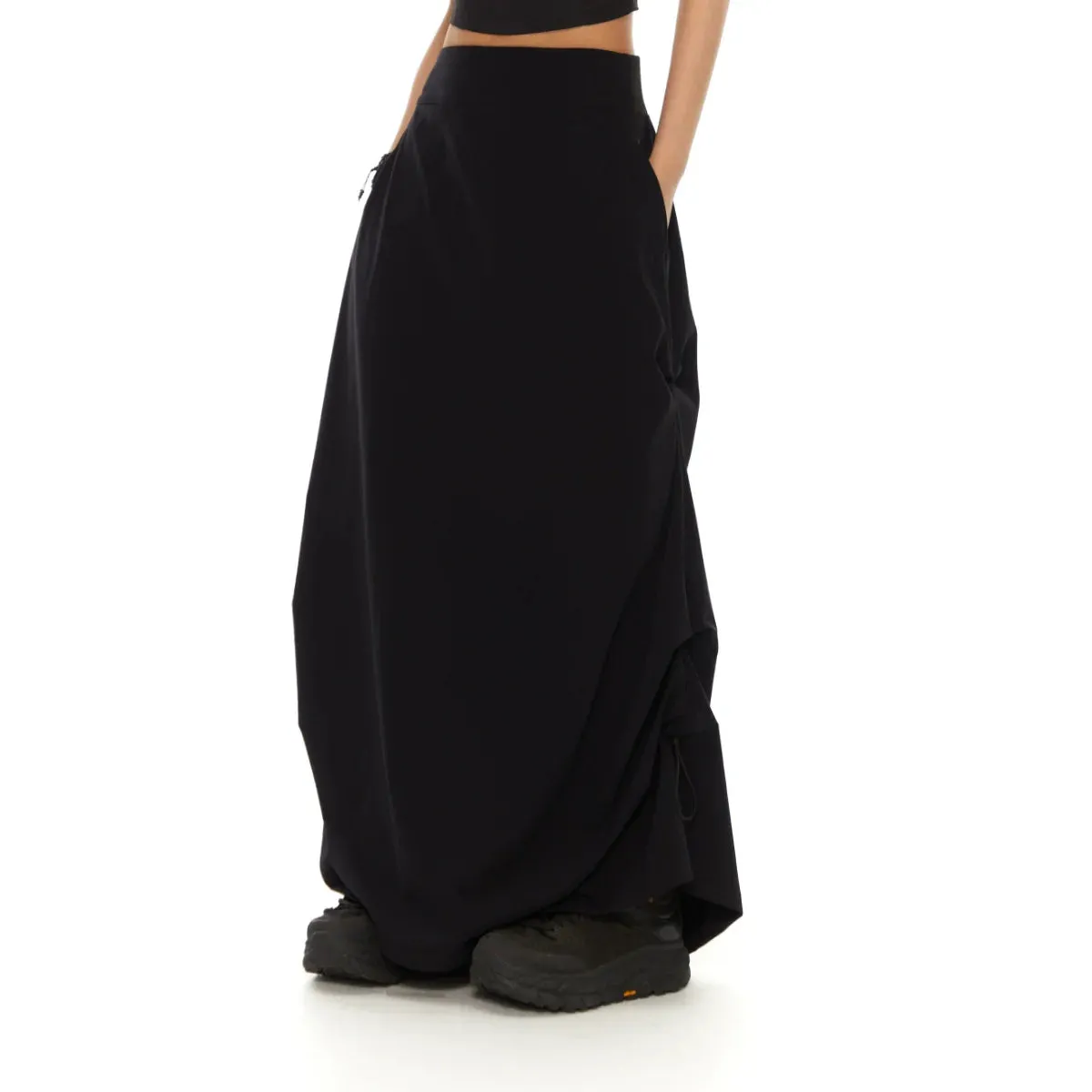 Elegant Black Draped Skirt
