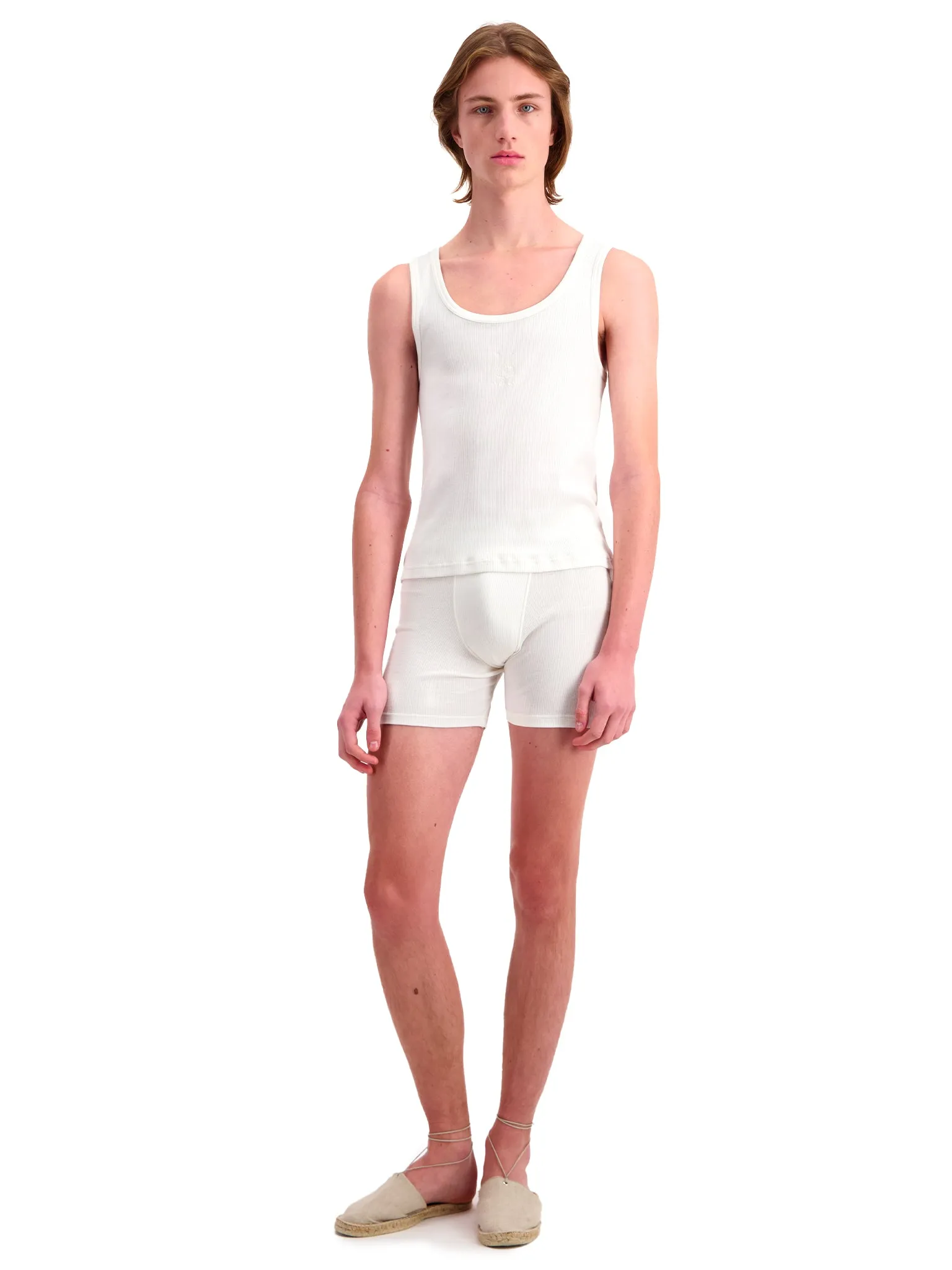Embroidered Cyclist Shorts in Cotton