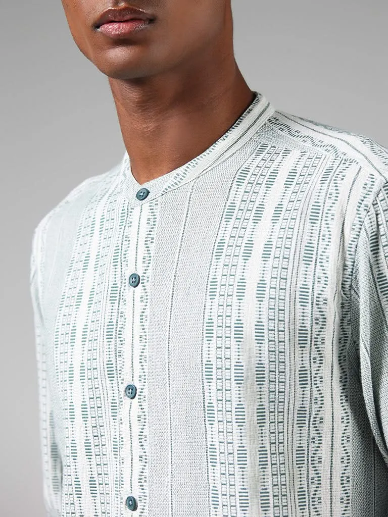 ETA Off White Printed Cotton Resort-Fit Shirt