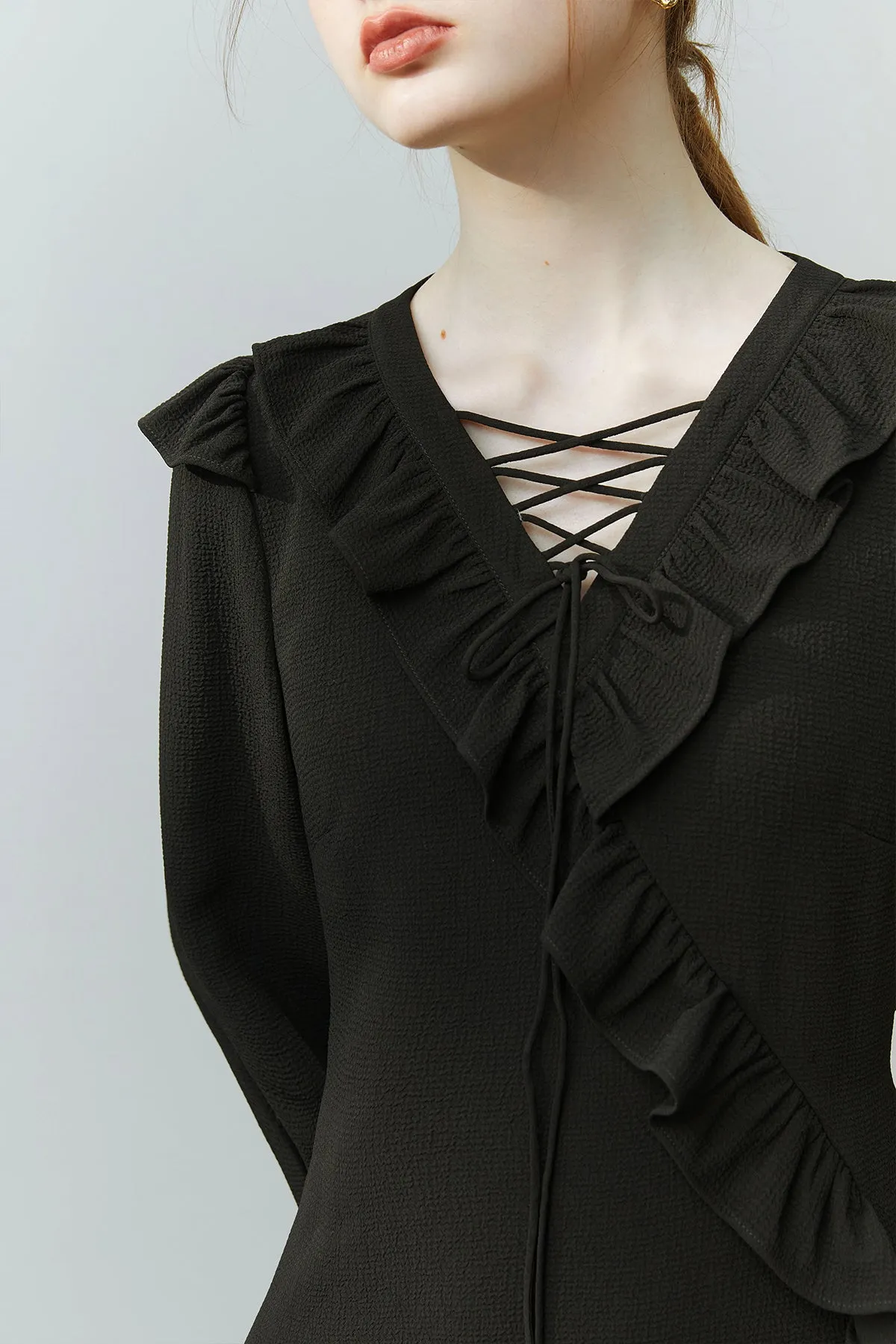 Fansilanen | Mirabelle Ruffle Black Dress
