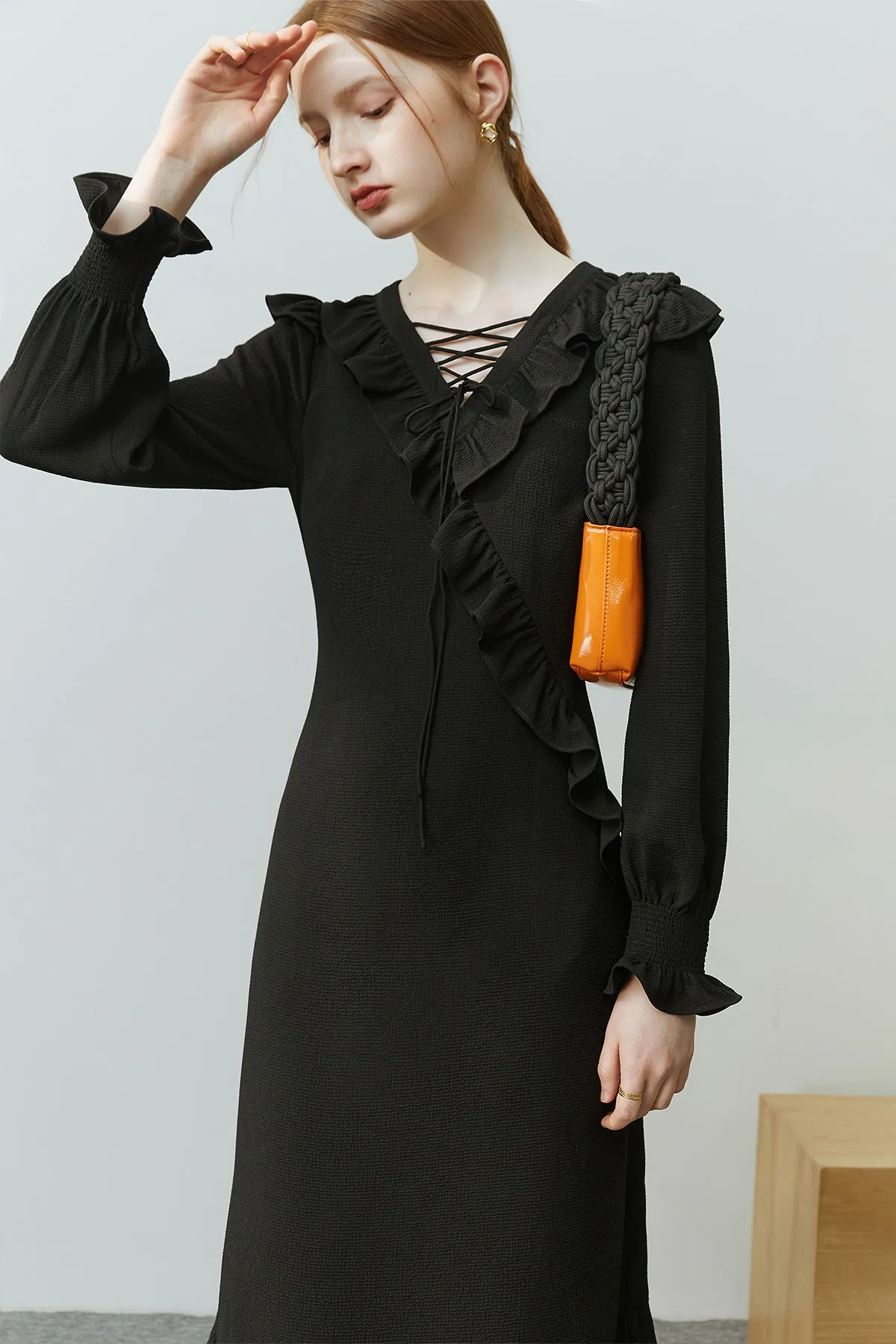 Fansilanen | Mirabelle Ruffle Black Dress