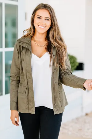 Fight For Love Olive Green Utility Jacket