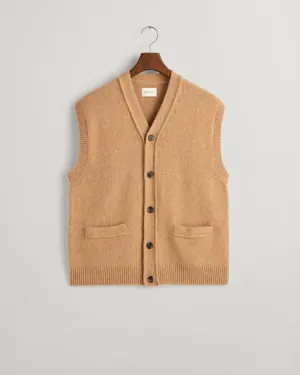 Gant Apparel Mens SOFT WOOL BUTTON 296/KHAKI MELANGE