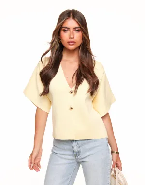 Gele Gebreide SS - Vest