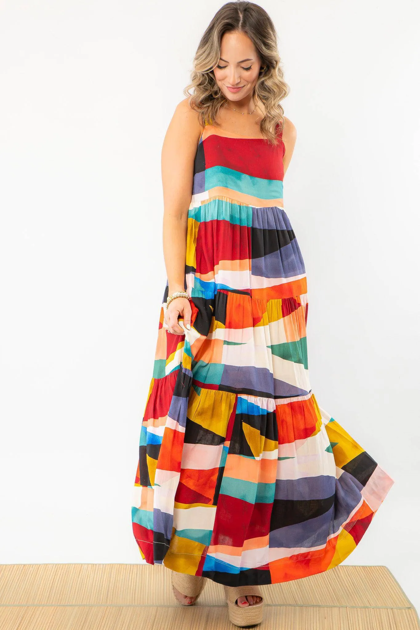 Girls' Trip Color Block Maxi Dress