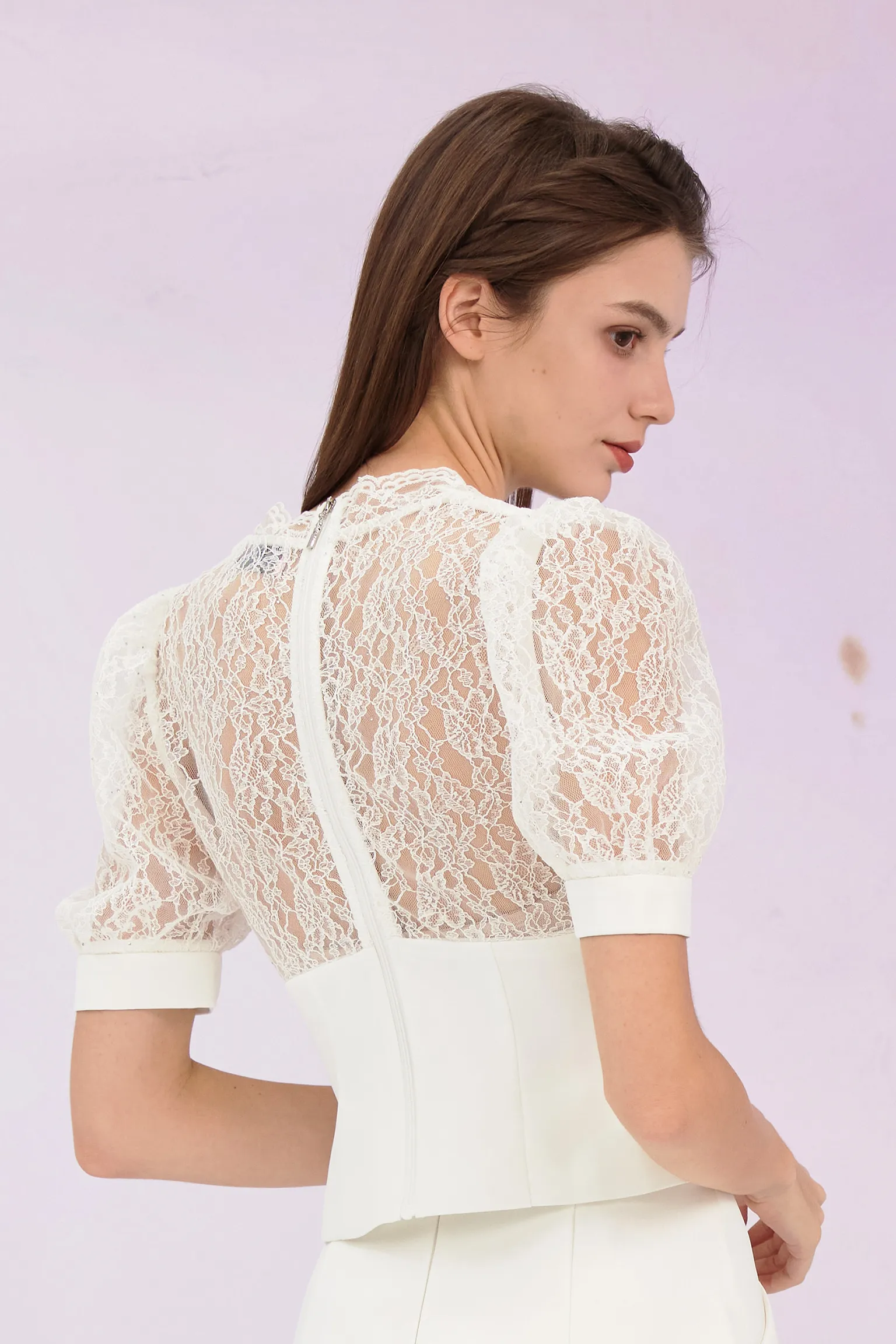 Graceann White Lace Top