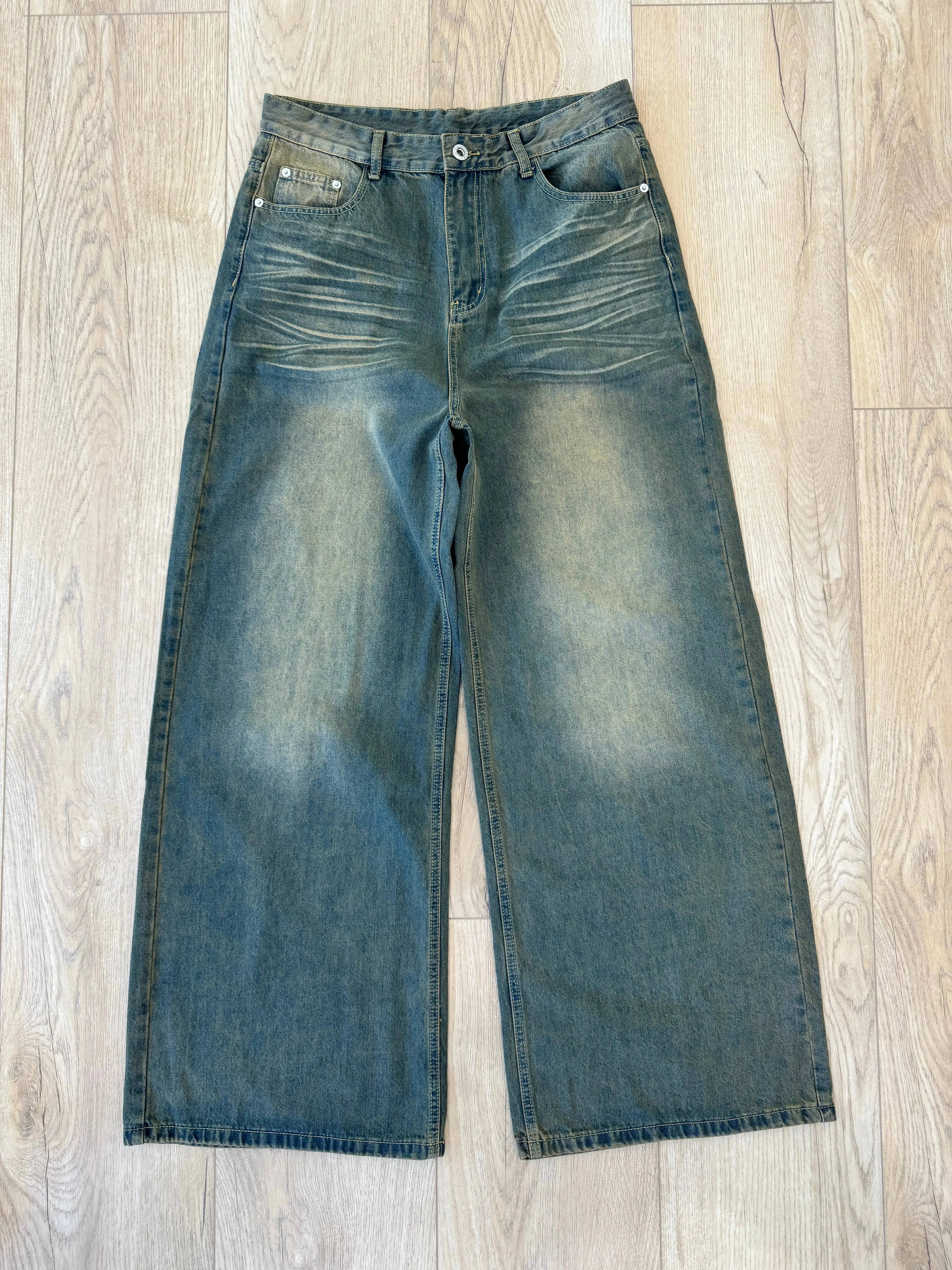 Green Desert Wash Baggy Jeans