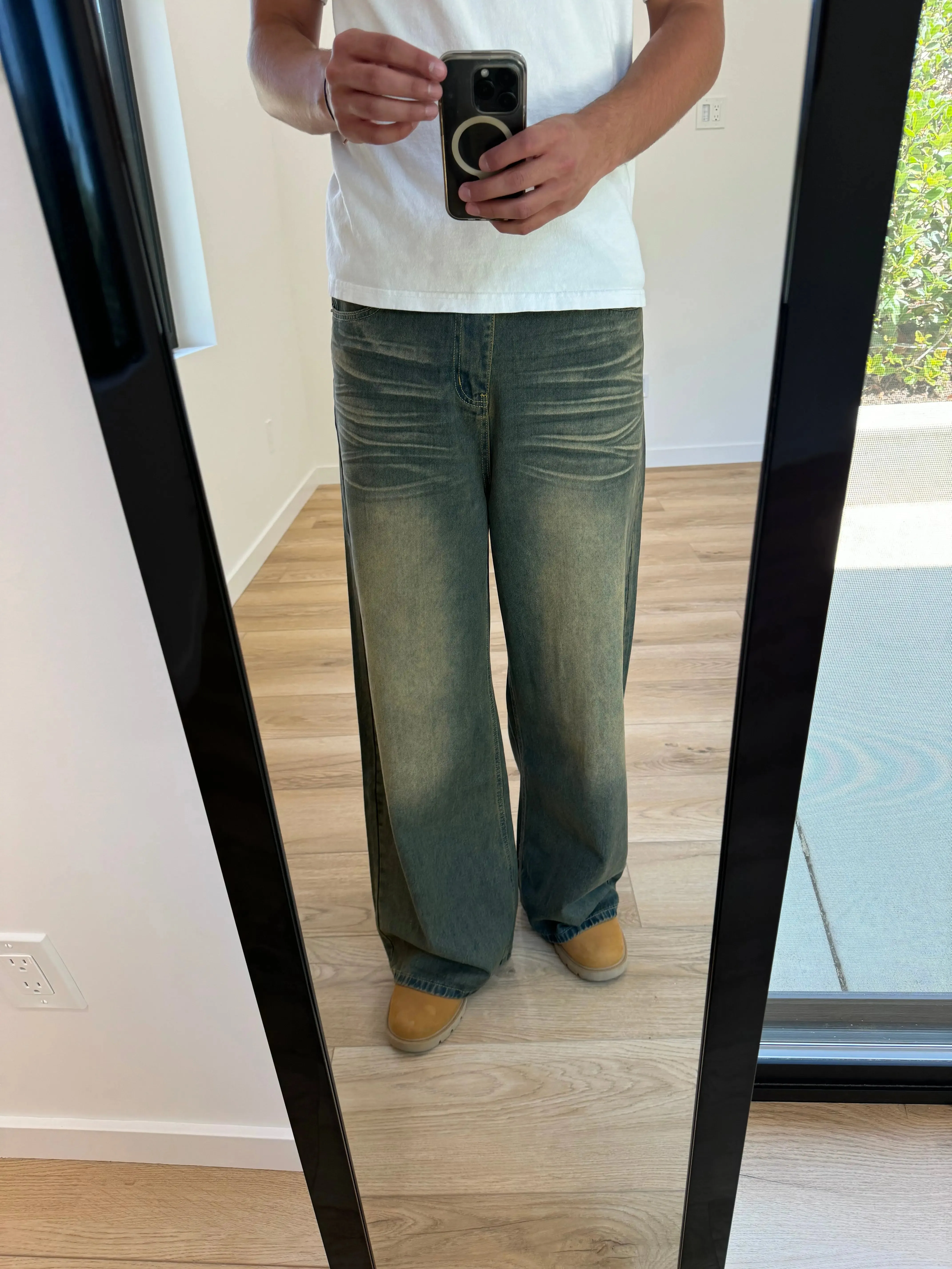 Green Desert Wash Baggy Jeans