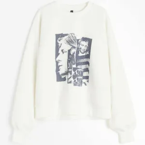 H&M Kurt Cobain Printed Sweatshirt, cream