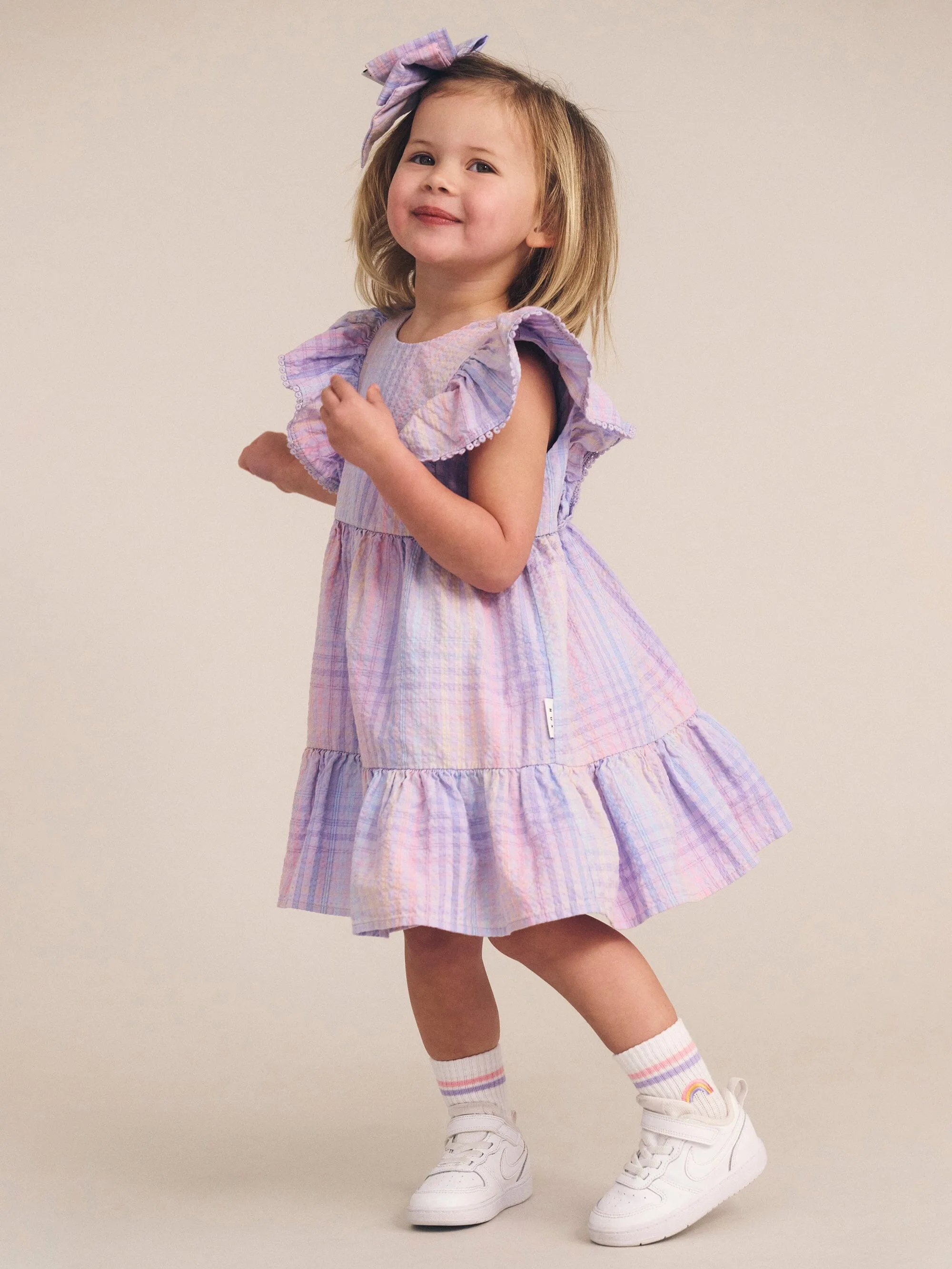 Huxbaby - Rainbow Check Frill Dress - HB1307W25