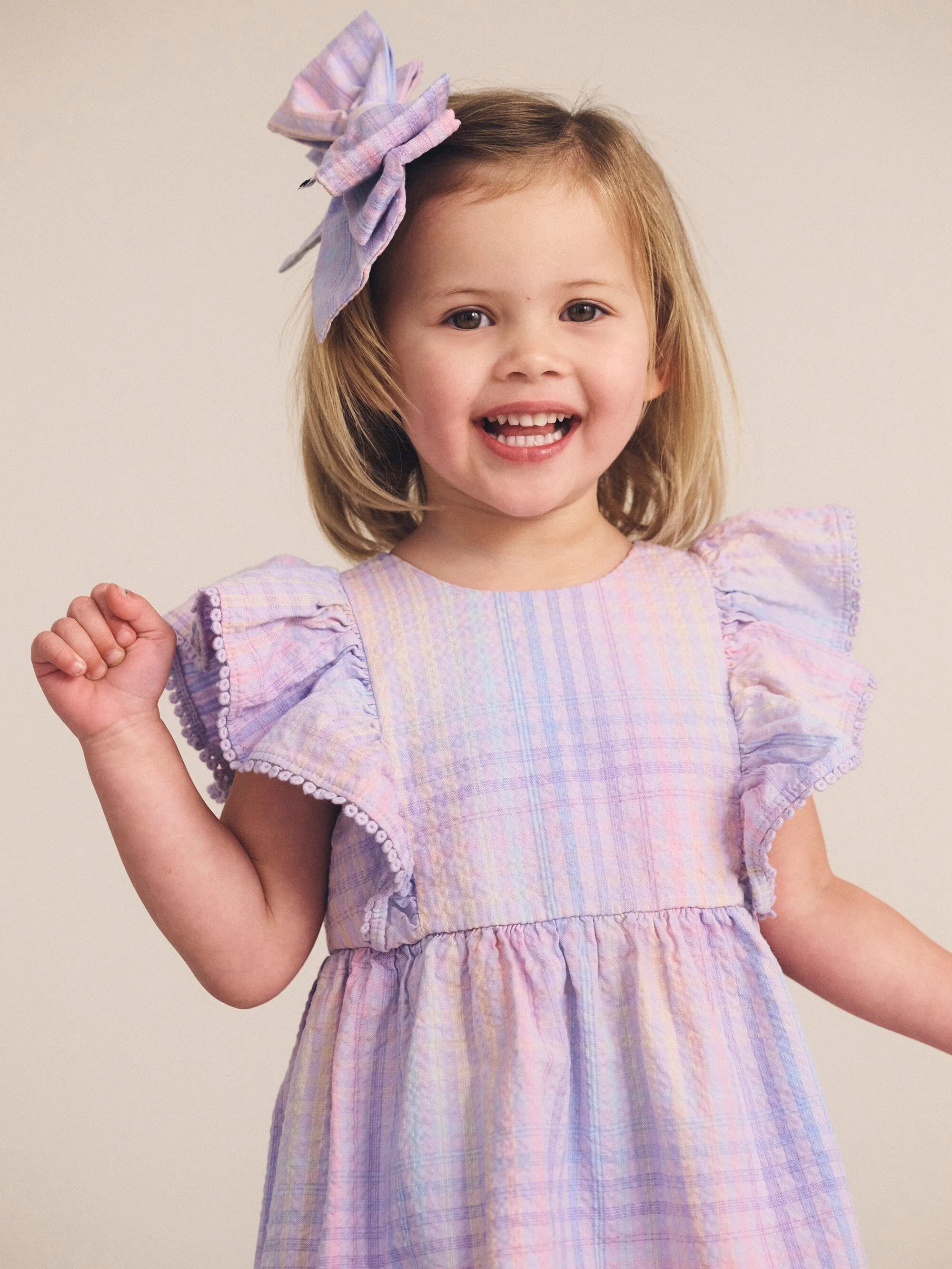 Huxbaby - Rainbow Check Frill Dress - HB1307W25