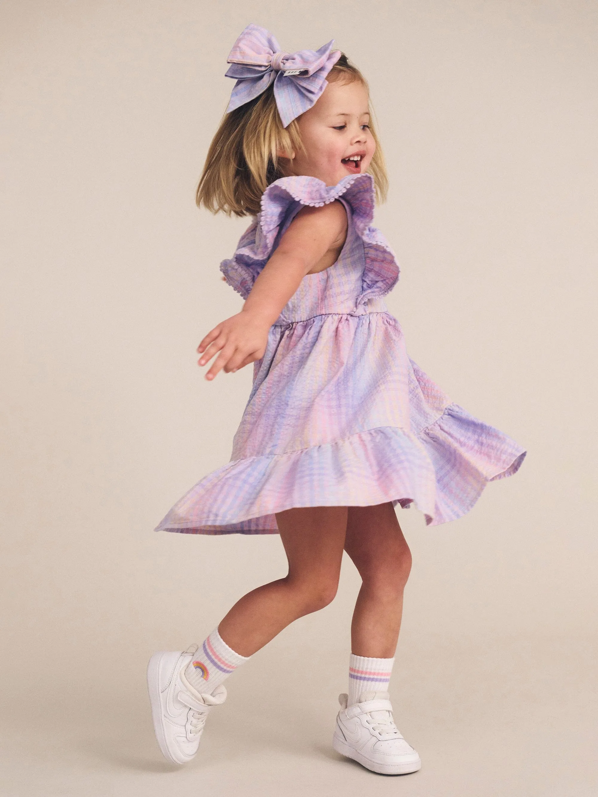 Huxbaby - Rainbow Check Frill Dress - HB1307W25