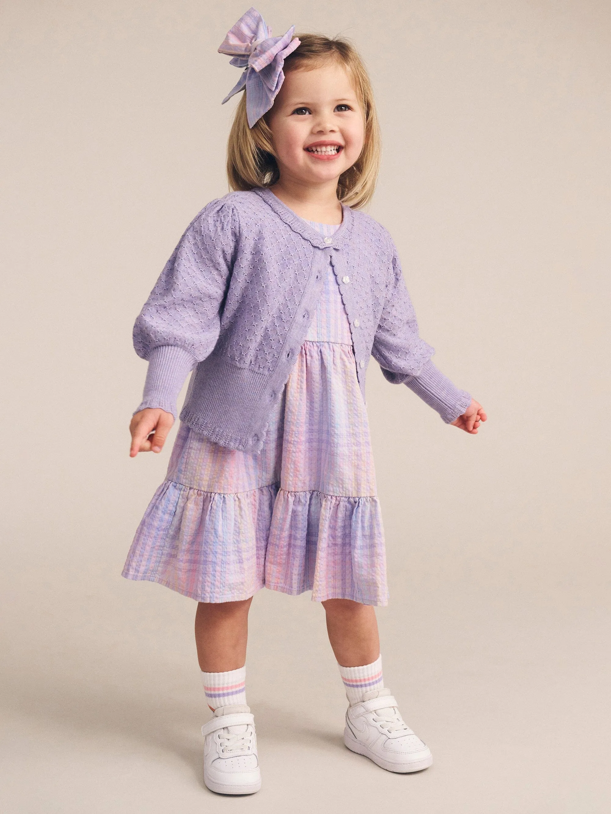 Huxbaby - Rainbow Check Frill Dress - HB1307W25